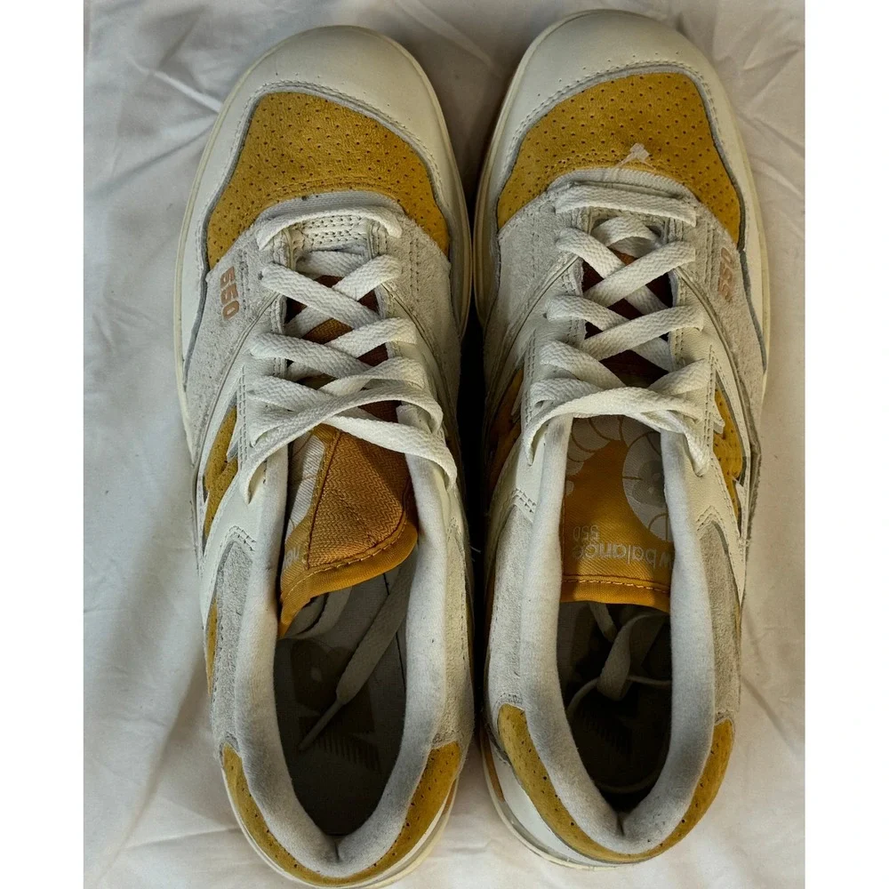New Balance 550 White Honey Gold BB550LEA Mens 9 Womens 10.5 Sneakers